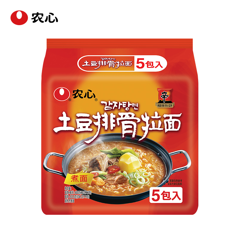 农心 土豆排骨拉面120g/包x5 方便面 五连包装拉面泡面产品展示图2