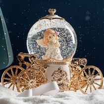 Crystal ball fixture childrens music box gift princess girl birthday gift box dream snow cure