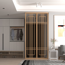 Screen partition New Chinese living room entrance door entrance door brake grille Modern simple hall full solid wood seat screen