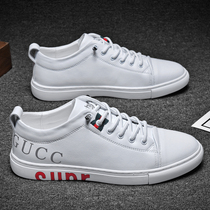 European Station Men Shoes Genuine Leather Small White Shoes Spring Men Casual Shoes Submale Tide Shoes Korean version Trend 100 hitch Slippers Shoes