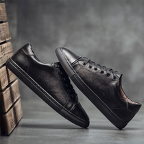 White Shoes Spring Casual Leather Shoes White Lace Board Shoes Men Shoes Genuine Leather Breathable Low Bunch Casual Boomer Shoes Little Black Shoes Man