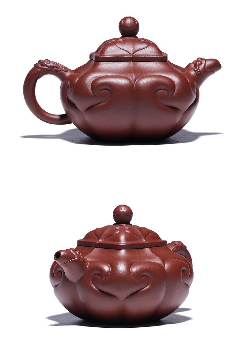 宜兴紫砂壶套装全纯手工吴丹峰家用大容量龙头如意泡茶壶精品收藏_3折