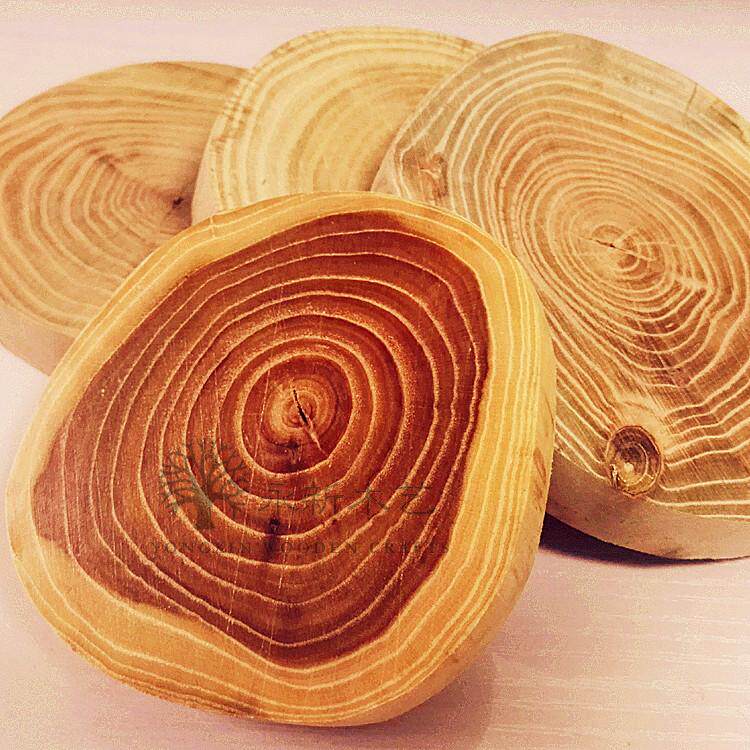 原木榆木头去皮年轮木片树片 年轮清晰实木年轮木桩 家居装饰杯垫