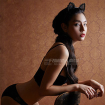 Lace cat ears cute hair stirrups lace lace floral lace adorned head hoop Funny Underwear Cat Girl Head Accessories Accessories