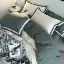 Light luxury 80 pieces of horse cotton cotton brushed four-piece set Autumn and Winter Nordic style pure Cotton bedding Fitted duvet cover