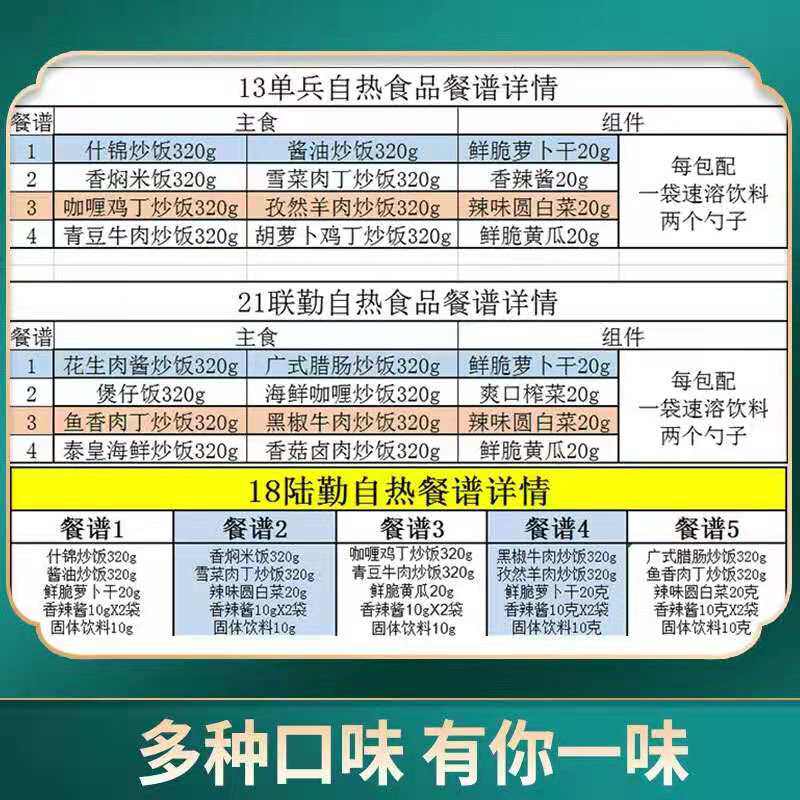 18陆勤自热食品整箱13单兵自热米饭21联勤应急救援储备食品