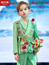 Boy suit suit Handsome suit Korean version of the child flower girl little host dress Little boy catwalk performance suit