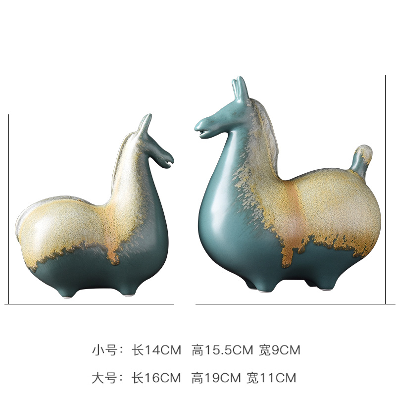 New Chinese style ceramic pony furnishing articles household act the role ofing is tasted study ancient frame don horse sitting room porch decoration