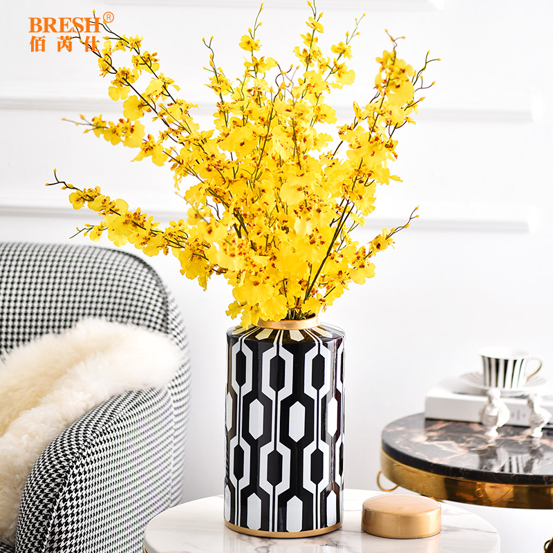 Light key-2 luxury geometric lines ceramic vase furnishing articles storage tank sitting room creative gifts between new classic example