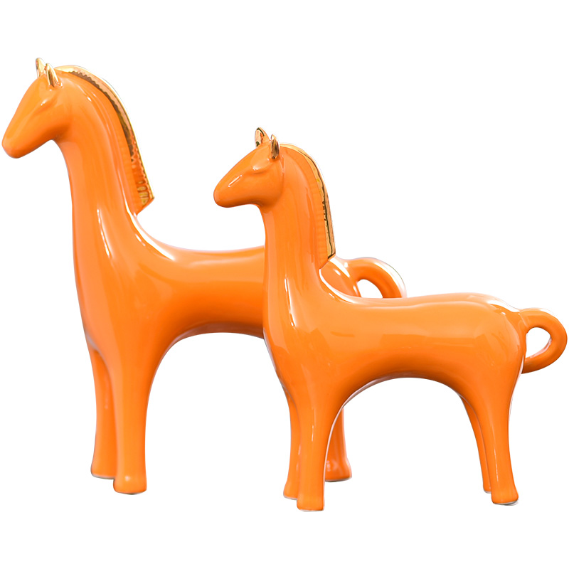 Light European - style key-2 luxury ceramic horse furnishing articles sitting room furniture upholstery creative TV ark, wine crafts