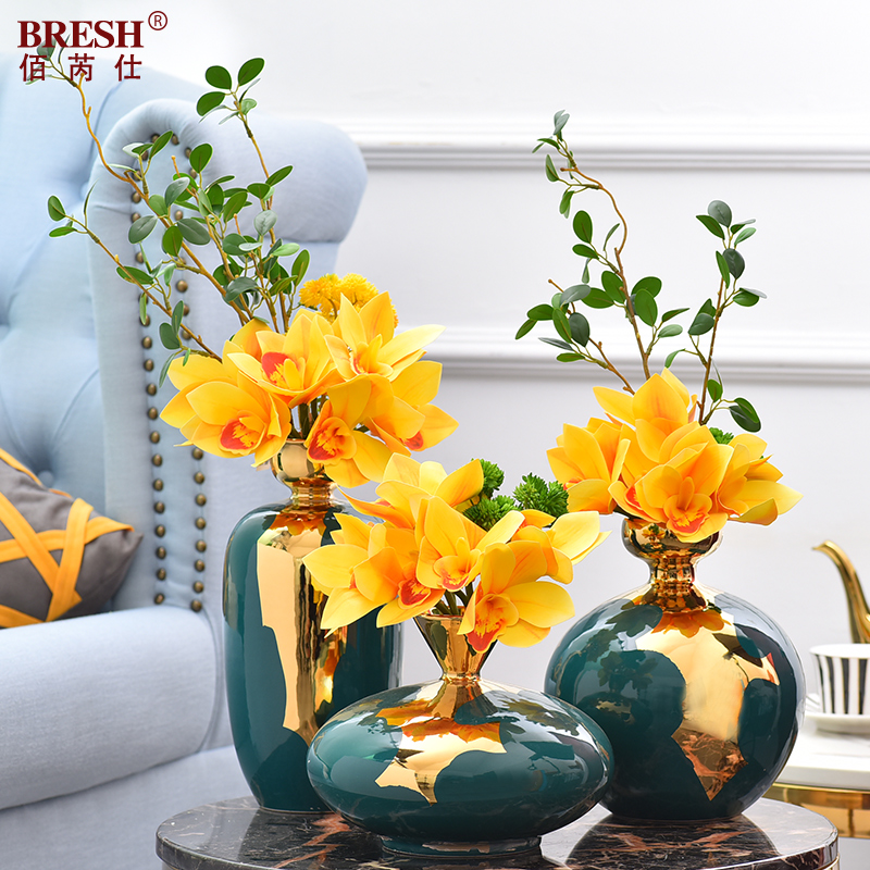 Modern light and decoration home decoration ceramic vase furnishing articles home sitting room light key-2 luxury table decoration H1076 arranging flowers