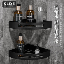 304 stainless steel bathroom non-hole storage rack toilet wall-mounted bath bathroom wall triangle storage rack