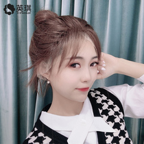 Yingqi wig Female long hair summer natural full head real hair Invisible lace in the middle of the round face net red head cover type