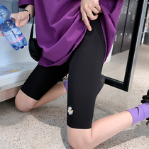 New female summer leggings five points can wear riding pants high waist thin yoga Barbie pants small Daisy safety pants