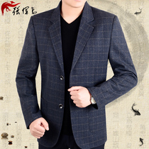 2021 spring and autumn mens middle-aged mens suit jacket single western middle-aged business casual suit father suit