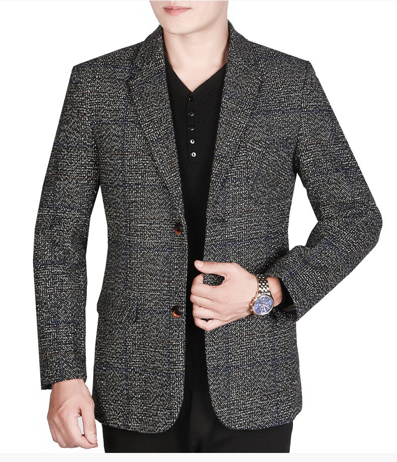 西装外套男休闲宽松男士西服上衣单件2018秋冬新款中年西装单西