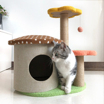 Ute country small fresh flower cat climbing frame mushroom cat snatch column pet cat tree sisal platform
