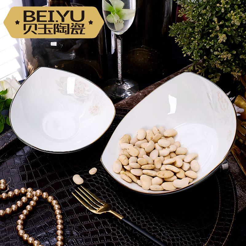 BeiYu European - style ipads porcelain triangle creative fruit salad bowl bowl bowl dessert bowls of rice bowls of household ceramics cereal bowl
