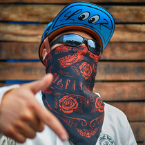Spot Harley motorcycle riding square towel cotton Velcro sunscreen face towel windproof dust skull mask