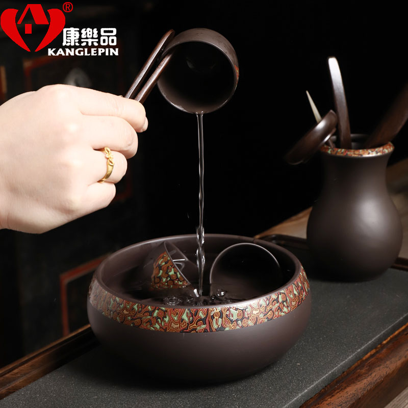 Recreational taste delicate yixing purple sand kung fu tea set office undressed ore ceramic purple sand cup household contracted