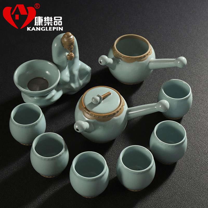 Recreational product upscale your up kung fu tea set incense ashes tire ceramics slicing teapot teacup household gift for