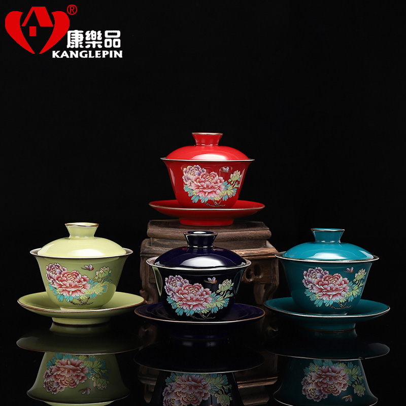 Recreational product high - grade ceramic coppering. As silver tea sets, 999 sterling silver tureen kung fu tea cup tea gift box