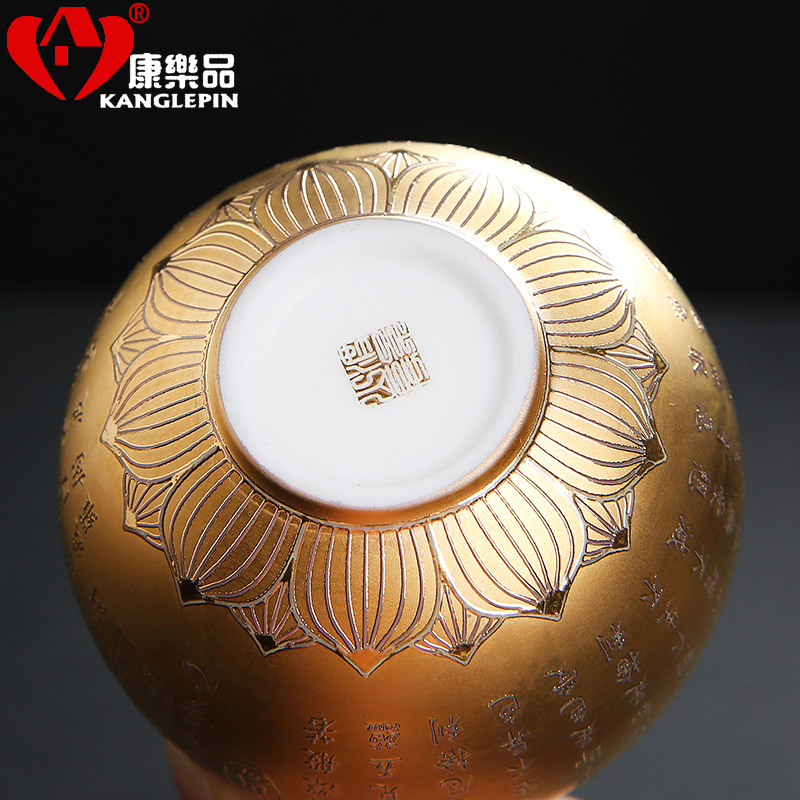 Recreational product suet jade porcelain fine gold relief master single cup large sample tea cup kung fu tea cups checking ceramic household