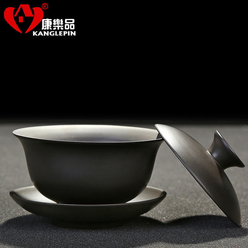 Recreational product ore purple black mud household tureen kung fu tea set to ceramic tea bowl accessories for big cups