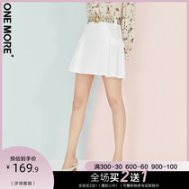 ONEMORE2020 summer new white high-waisted culottes Boho style belt skirt A-line shorts