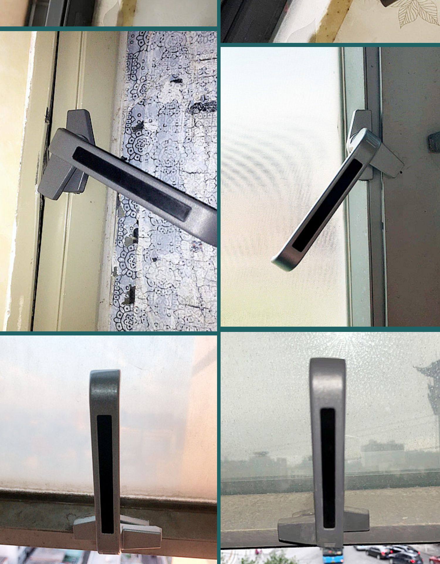 加厚款38型铝合金门窗把手平开窗执手幕墙上悬窗拉手窗户7字锁扣