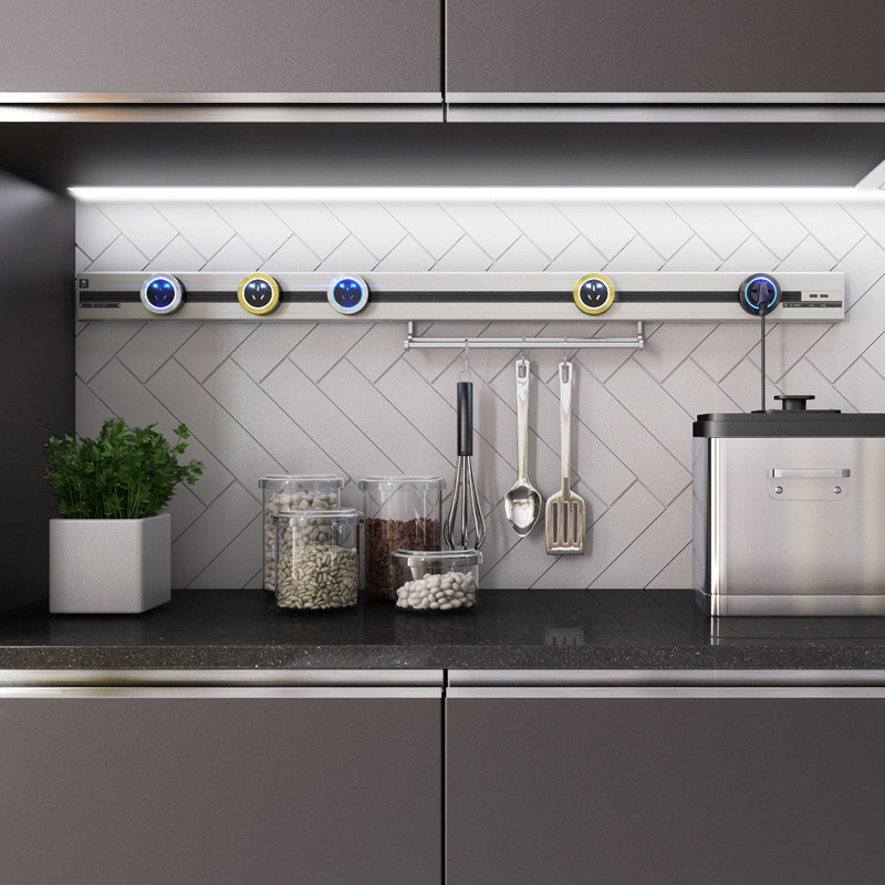 优必克usb轨道插座厨房专用墙壁挂式插线板安全排插接线板_不打折现价