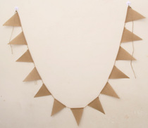 linen pennant flag-pulling Christmas wedding party diy decoration European and American wedding flag-pulling party flag-pulling