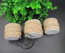 Jute rope roll woven hemp rope diy accessories rope fabric decoration flat fancy hemp rope with hemp rope lace