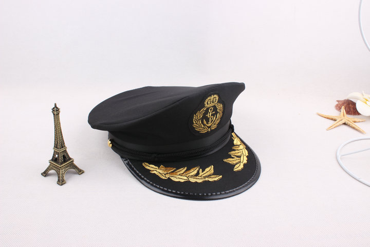 海军帽男女制服帽子水手帽平顶帽空军帽八一表演帽子船帽机长帽