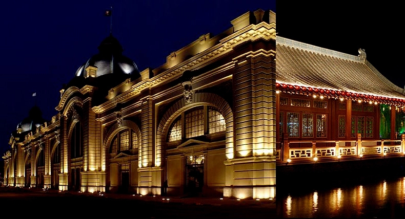 led照树灯户外防水圆形投射灯9w12w18w聚光投光灯庭院景观七彩灯