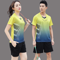 Short Sleeve Badminton Suit Suit Mens Clothes Speed Dry Air Gas Volleyball Match Sports Custom Table Tennis Jersey Women