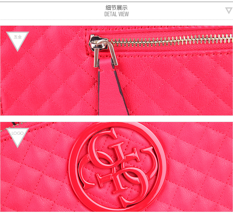 巴黎世家logo毛衣 GUESS 女式菱格紋金屬logo飾手提單肩包-VR662306 巴黎世家logo