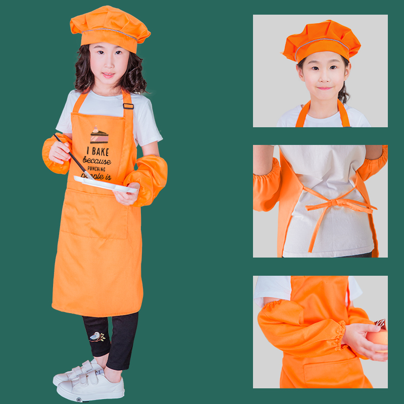Thickening bib fine arts calligraphy handicraft class painting pottery painting takes antifouling chef hat children apron