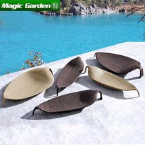 Outdoor leaf rattan choreography Lying Bed Leisure Resort Hotel Creative Vines Chair Villa Swimming Pool Garden Beach Lounge Chairs