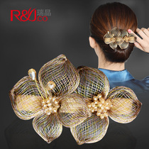 Floral headdress jewelry female hairclip female ball head hair hair accessories temperament headdress Lady elegant twist clip banana clip floral headdress