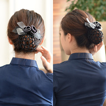 Professional floral headdress female Japanese and Korean net pocket Korean hair accessories hairclip nurse floral headdress bank flight attendant hair net hair hair net jewelry
