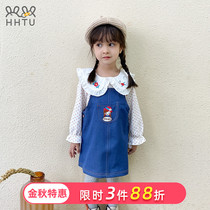 HHTU girl Autumn dress Korean version of foreign-backed skirt autumn girl baby girl skirt spring and autumn denim skirt