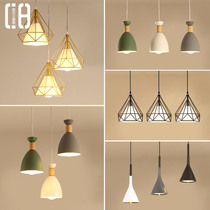 Restaurant chandelier modern simple three-head loft iron lamp bar lamp table dining room lamp creative Nordic chandelier chandelier