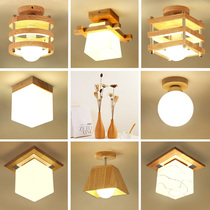Solid Wood aisle lights Nordic corridor lighting Hall cloakroom small ceiling lights Japanese entrance balcony lamps