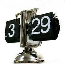 Creative automatic page turning clock Retro living room decoration table clock Modern minimalist mechanical clock alarm clock personality table clock