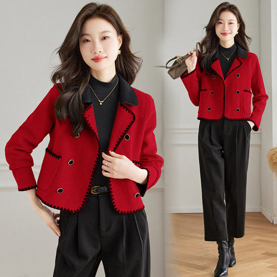 Color-blocking high-quality high-quality 2024 new winter small wool coat short pillable double-sided wool coat
Color-blocking high-quality high-quality 2024 new winter small wool coat short pillable double-sided wool coat