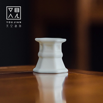 White porcelain cover teapot rack tea channel pot cover cover holder Cup cushion tea ceremony tea ceremony decoration tea set accessories