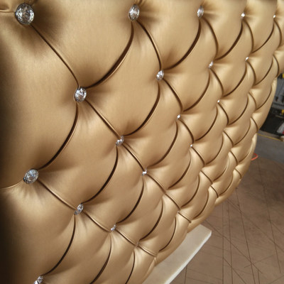 背景墙软包欧式拉扣整张皮革绒布叠扣ktv酒店卧室床头客厅软包_7折