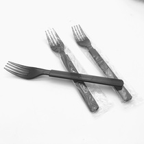 Thickened Independent Disposable Plastic Fork Pasta Western Meal Fork Fruit Fork High-end Takeaway Long Handle Fork Steak Fork Steak Fork
