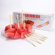 Natural bamboo disposable fruit fork fruit fruit Wen bamboo fruit fork fruit fork fruit sign try eating fork